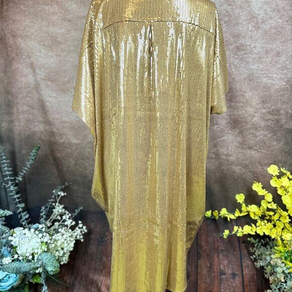 Shavonne Dorsey Silvia Sequin Kimono/Topper - Gold - size L - Picture 11 of 16